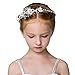 ROBERT Cute Princess Wedding Headpiece White Flower Headband Pearl Hair Accessories for Girl and Women Bridal Wedding Tiaras for Flower Girl and Bridal.