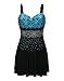 ReliBeauty Women's Retro Print Bandeau Cover Up Swimdress, Plus Size Swimwear