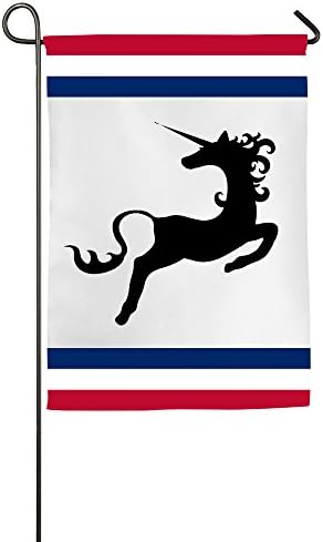 Unicorn Silhouette Single Side Print 1827 Inches Christmas Flag Garden Flag White