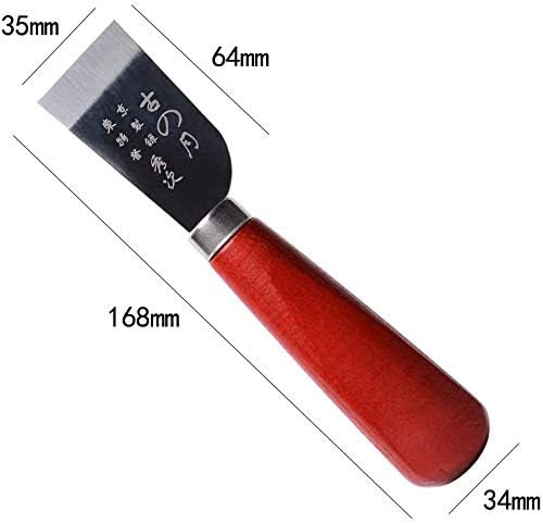 Leather Skiving Knife with Wooden Handle - Leather Edging Tool for DIY Leathercraft Cutting, Silver - Image 3