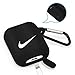 Earphone Accessories for Airpods Case with Keychain Soft Protective Silicone Cover Skin for Apple Airpods 1&2 (Black-C)