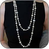Long Pearl Necklaces for Women Layered Pearls Chain Long Pearl Necklace Statement Sweater Vintage Jewelry
