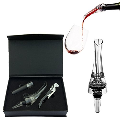 The Ultimate Wine Aerator Set - Wine Aerator for Wine bottle, Corkscrew Bottle Opener & Vacuum Sealed Wine Stopper – Comes In Luxurious Gift-Ready Box