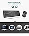 Mpow Wireless Keyboard and Mouse Combo, Ultra-Thin Chiclet Keyboard and Mute Mouse, 2.4GHz 26ft Wireless Connection with USB Receiver for PC Desktop Computer Laptop Mac Tablet (Black)