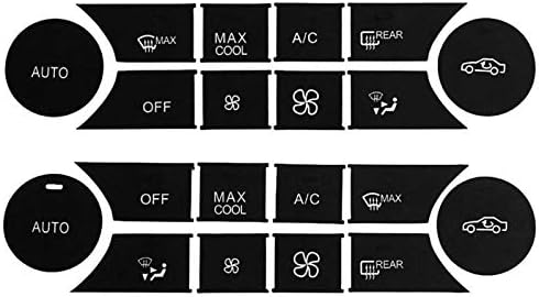 VistorHies - A/C Button Stickers Kit Dash Repair Decal Replacement for Mercedes Benz W204 C300 2008-2014 Left+Right Repair Konb Cover