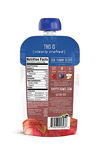 image for Happy Baby Organic Clearly Crafted Stage 2 Baby Food, Apples, Blueberr