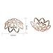 PandaHall Elite Jewelry Making Metal Brass Multi-Petal Hollowed Bead Caps Flower Cup Shape Beads 12x3mm Rose Gold 20 Pcs a Bag