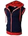 H2H Mens Soft Cotton Blend Active Fashion Sleeveless Hoodie Zip-up Vest NAVY US M/Asia L (JNSK31)