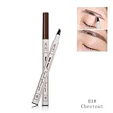 Liquid Tattoo Eyebrow Pen With Four Tips Brow Pen, Long-lasting Waterproof Brow Gel for Eyes Makeup-Chestnut