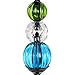 Exhart Solar Green Cracked Crystal Ball Yard Stake w/ 6 LED Lights & Glass Ball Bead Details - Glass Globe Metal Stake, Glass Ball Ground Stake, Glass Orb Outdoor Lights, 3.5