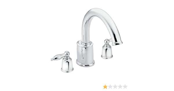 Moen Castleby T6988 Chrome Porcelain Two Handle High Arc Roman Tub