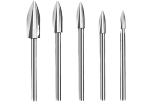 5pcs Wood Carving Tools with 1/8 Inch Shank, Universal Fitment for Rotary Tools, Engraving Drill Accessories Bit
