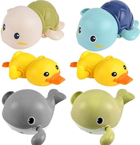 YSSHUI Bath Toys, Wind Up Swimming Turtle Duck and Whale Toys Floating Baby Pool Bathtub Toys for Kids Toddlers Boys and Girls (6 Pack)