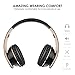 Sound Intone Headphones, Cute Headphones with Microphone and In Line Volume Control for Kids, Adjustable Foldable Headset with Perfect Sound for Iphone and Android Devices (Black Gold)