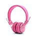 GranVela Q8 Wireless Headphones Lightweight Foldable Steoro Headset with FM Radio,MicroSD/TF Card Mp3 Player and 3.5mm Detacheable AUX cable,for Ipad,iPhone and Andoid Smartphones.-Pink