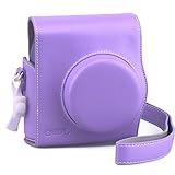 [Fujifilm Instax Mini 8 Case] - CAIUL 2nd Generation [Update Version] Comprehensive Protection Instax Mini 8 Case With Soft PU Leather [ Film Count Show and Easy to Reload Film Design ] (Purple)