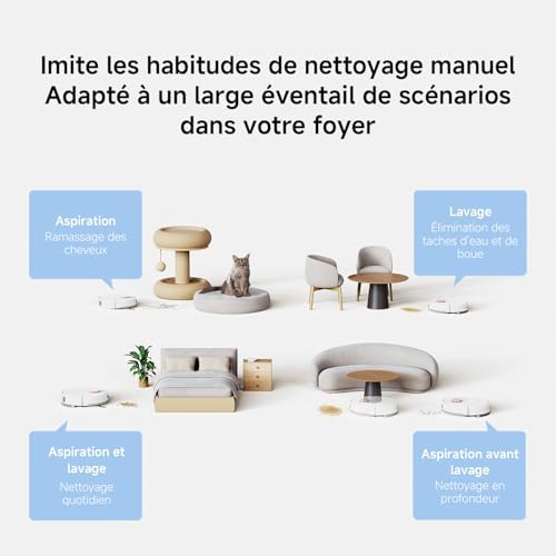 H40 Aspirateur Robot avec Station de Vidage Automatique, 10000 Pa