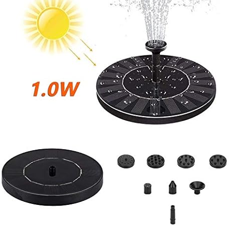 Riou Solar Springbrunnen Fur Teich Garten 1w Schwimmend Klein Mini Rund Springbrunnenpumpe Teichpumpe Wasserpumpe Schwarz Amazon De Garten