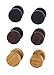 3 Pairs Wood Wooden Vintage Round Circle Fake Cheater Plugs Tunnel Mens Womens Stainless Steel Stud Earrings (12mm)