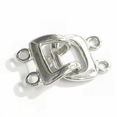 1 pc .925 Sterling Silver 2-strand Hook Eye Toggle Clasp 11.8mm / Connector / Findings / Bright