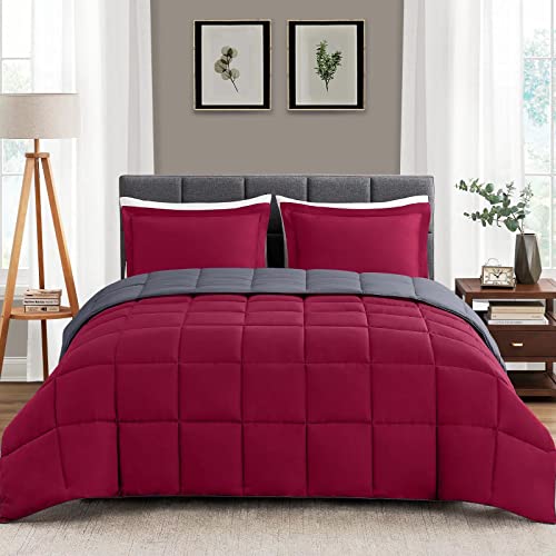Homelike Moment Lightweight Comforter Set Queen Reversible All Season