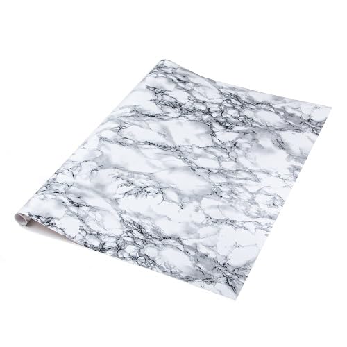 90cm x 5m d-c-fix MARBLE WHITE sticky back plastic vinyl wrap film (200-5277)