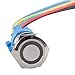 E Support™ Momentary 16mm 12V 3A Blue LED Light Angel Eye Metal Push Button Toggle Switch Socket Plug Wire Home Office