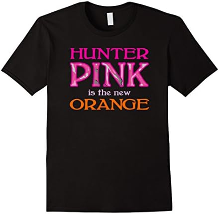 Mens Hunter Pink is the New Orange Fun Hunting T-shirt Medium Black