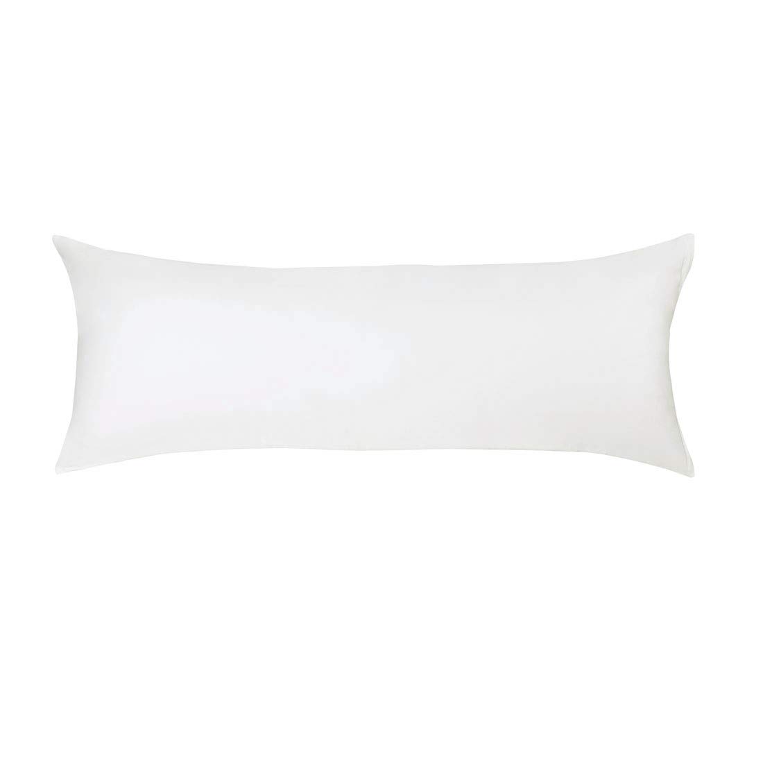 PiccoCasa Body Pillow Cover Pillowcase, 300 Thread Count, 100% Long Staple Combed Cotton, Body Pillow Case with Zipper Closure Snow White Body(51x122cm)