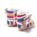 DZT1968® Baby Girl Rainbow Stripe Coral Fleece Snow Boots Shoes With Bowknot (0~6 Months)