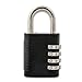 SX-575 4-Dial Combination Disc Padlock, High Security Combination Lock, Indoor, Outdoor Storage Cabinet Padlock, Durable Locker Lock, for Home Improvement, with Shielded Hardened Steel Shackle,Chrome