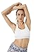 QUEENIEKE Women's Medium Support Strappy Back Energy Sport Bra Cotton Feel Size S Color Angle White