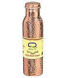 QUBIC INC Pure Copper (Hammered) Water Bottle For Ayurvedic Health Benefits