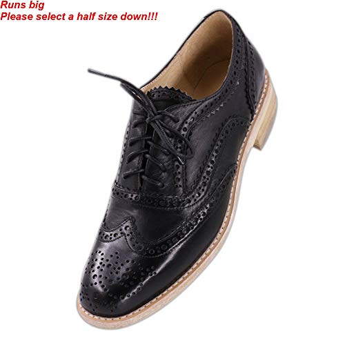 Ulite Burgundy Perforated Laceup Wingtip Leather Flat Oxfords Vintage