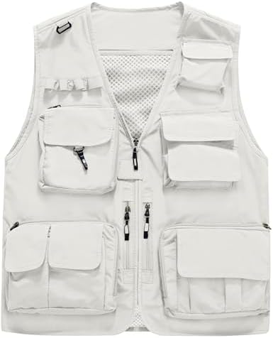 SOUGAO Mens Work Safari Fishing Vest Outdoor Sleeveless Jacket