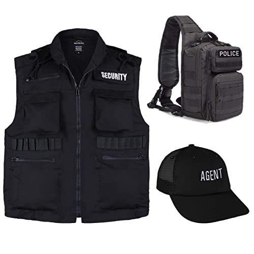 Sheriff Embroidered Patches Hook and Loop, Durable Fabric Police Patch for Officer Guard Uniforms Vest, Jacket, Carrier, Hat, One Small and One Large Black