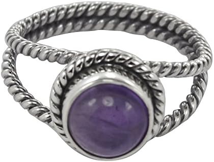 Amethyst Gemstone Ring - Purple Amethyst Silver Ring - Silver Ring - Stone Ring - Handmade Finger Ring - Designer Silver Gemstone Ring - Sterling Silver Ring - Ring Size 7 8 9 (7)