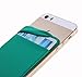 Case Art Plus Credit Card Secure Holder Stick on Wallet [ Lid ] Discreet ID Holder Lycra Spandex Card Sleeves for Smartphones, iPhone 6, Samsung Galaxy Cell Phone Wallet Case 3M Adhesive (Green)