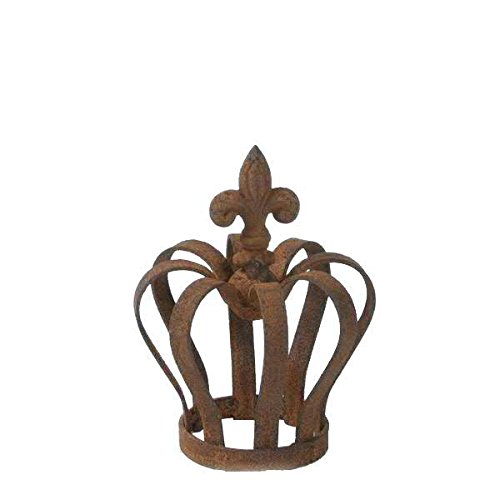 Decorative Metal Chandelier Chandelier Chandelier with Base Plate – Rust Effect, Ø 14 cm, Rust Garden Statue/Ornament/Decorative Patina – Decoration Lantern & Garden Ornaments – Small Planter/Candle Holder