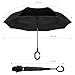 EEZ-Y Reverse Inverted Windproof Umbrella - Upside Down Umbrellas with C-Shaped Handle for Women and Men - Double Layer Inside Out Folding Umbrella