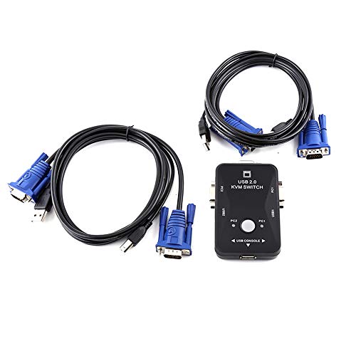2 Port USB VGA KVM Switch Box1920 x 1440 Maximum Resolution Out Manual Switcher Supplied with 2 KVM Cables for Connecting to PC Plug and Play - Thumbnail 7