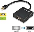 gofanco Gold Plated Mini DisplayPort to HDMI Active Converter for 4K UltraHD Display/Monitor - Thunderbolt Compatible, Support Eyefinity, DisplayPort 1.2 - Black MALE to MALE - for Apple MacBook, MacBook Air, MacBook Pro, Mac Mini, Microsoft Surface Pro / Pro 2 / Pro 3 & Surface 3, Google Chromebook Pixel, and Laptops with Mini DisplayPort - MULTIPLE SCREENS Supported for Gaming