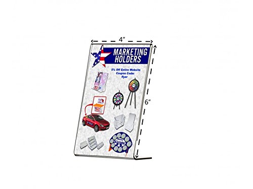 Marketing Holders Slanted Counter Frame Great for Trade Shows Expos Table Ad Literature Flyer Frame 4" w x 6" h Qty 1
