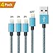 JSDOIN (1M/3FT-3Pack)(2M/6FT-1Pack) Nylon Braided USB Charging & Syncing Cord Compatible Charger, X iPhone 8 8 Plus 7 7 Plus 6s 6s, Plus 6 6 Plus iPad iPod Nano