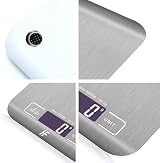 HomeFashion Digital Kitchen Scales 5kg 1g Stainless Steel Platform Backlit LCD view 4