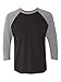 NEXT LEVEL APPAREL Mens Tri-Blend 3/4-Sleeve Raglan Tee (6051) pr HTHR/vin blk m