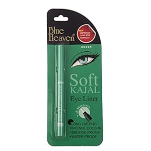 Blue Heaven 2x Intense Kajal Pencil, Green Queen|Waterproof and Smudge Proof Kajal| 0.35gm