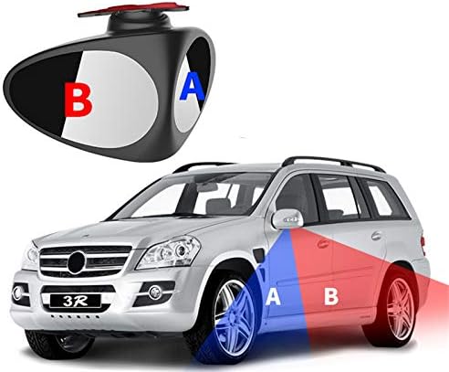 Spatlus 1 pcs 360 Degree Rotatable 2 Side Car Blind Spot Convex Mirror Automibile Exterior Rear View Parking Mirror Safety Accessories (Right, Black)