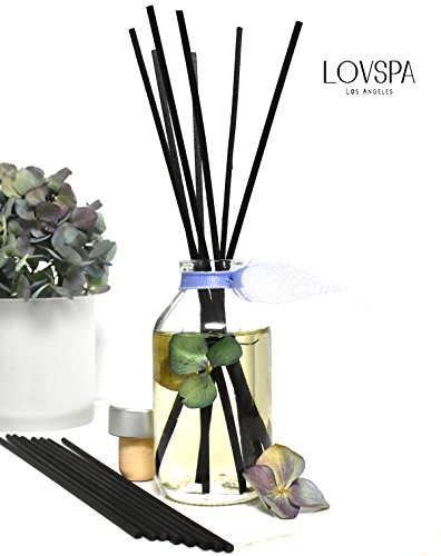 LOVSPA English Garden Floral Reed Diffuser | Real Hydrangea Flowers in The Bottle | Jasmine, Rose, Hyacinth & Lily of The Valley Room Scent | Sophisticated Fragrance Diffuser