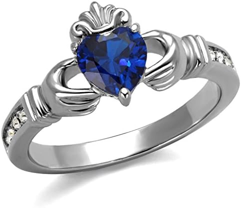Women's Silver Claddagh Celtic Irish Fashion Comfort Statement Love Ring